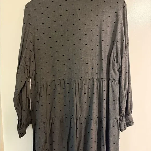 Zara Charcoal Polka Dot Mini Dress - Picture 2 of 3
